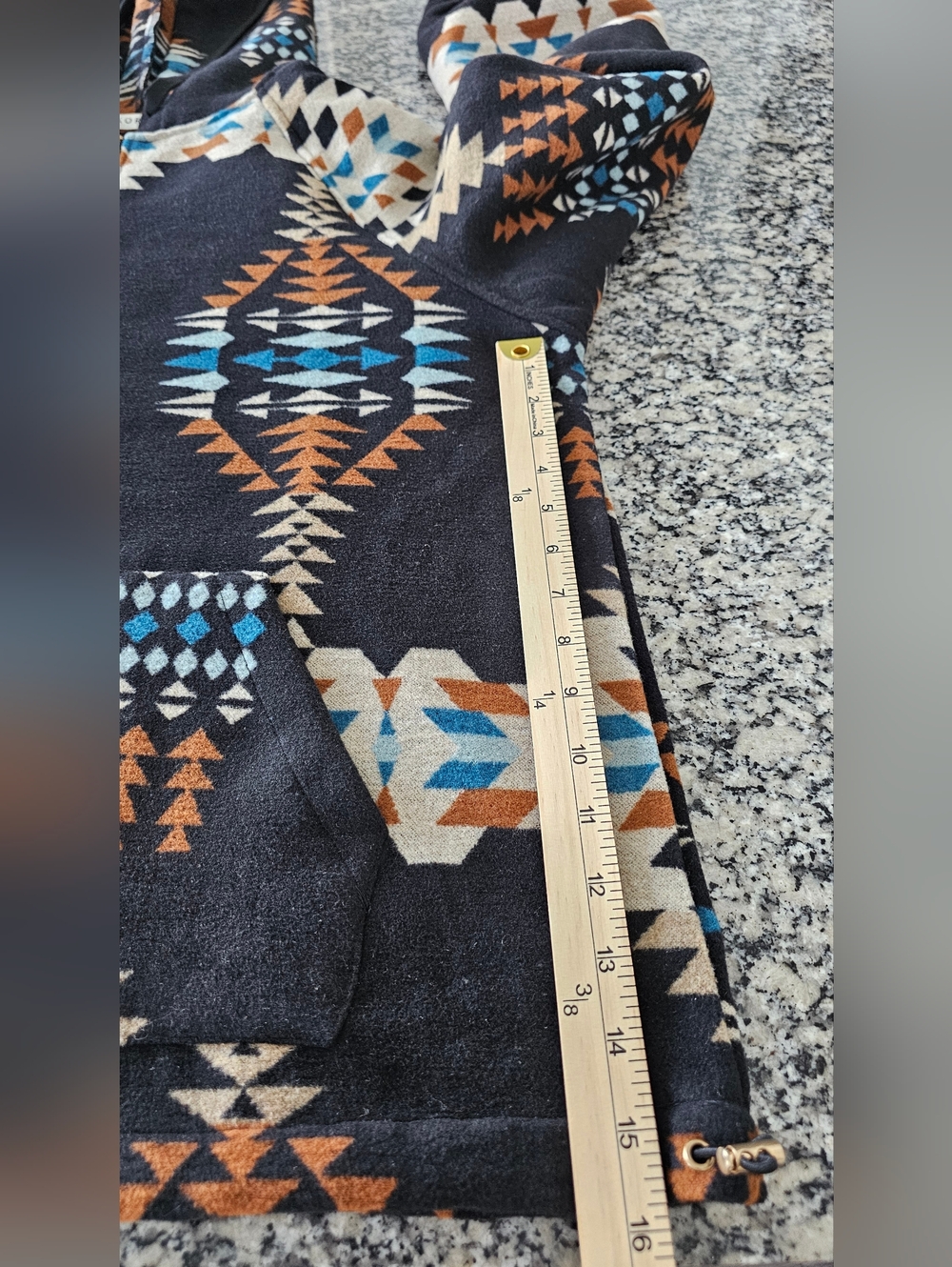 Kori Aztec Southwestern Hoodie Women L Pullover Tribal Print Boho Festival Jacke - Picture 8 of 8